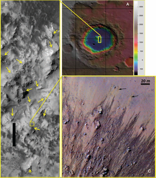 Illustration for article titled Scientists find evidence of liquid water on the surface of Mars